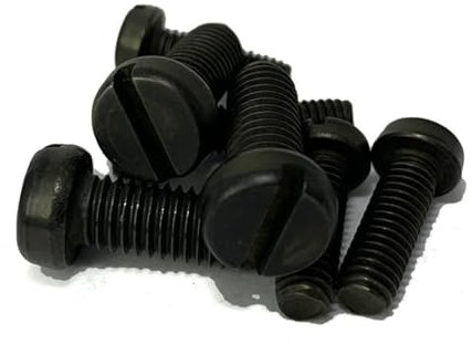 MIUYTRN 40pcs M1.6 M2 M2.5 Black Plated 304 Stainless Steel Blackened Slotted Cheese Head Screws Black Slotted Screws GB65 cuicui(M1.6x4mm)