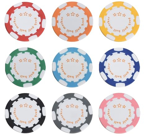 Golff Chip Marker - Dischi da Casinò ABS di Alta qualità, Kit di Souvenir riutilizzabili vibranti | Distintivo Creativo in Stile Poker per Giocatori, Allenatori, Amici, Padri, Eventi Round