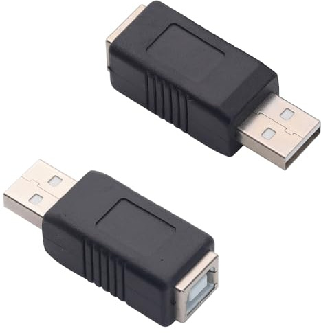 Teansic 2PCS USB 2.0 Male to Type B Female Adapter Connector,Type A Male to Printer Female Plug for Laptop, Computer, Hard Disk, Printer, Camera
