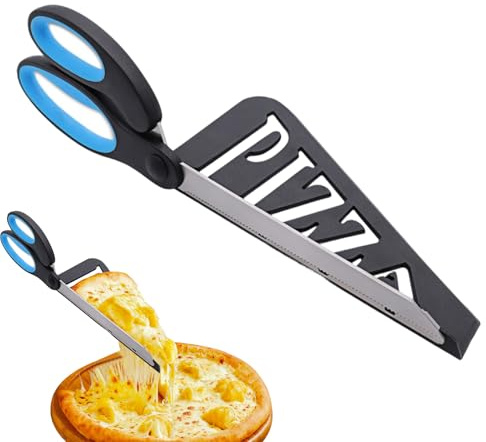 Tijeras de pizza – Tijeras de acero inoxidable para tartas – Solución práctica para servir pizzas | para restaurante, apartamento, dormitorio, picnic, camping, alimentos, pan, queso