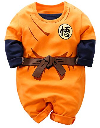 IURNXB Newborn Jumpsuits Baby Lovely Long Sleeve Cartoon Romper Baby Clothes, Orange, 0-3 Monthes