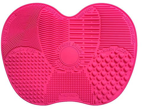 LANGING Estera de limpieza del cepillo del maquillaje de los guantes del cojín del silicón con la adsorción sólida separada del lechón 7