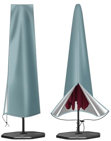 OKPOW 600D Oxford Fabric Waterproof Cover with Zipper for 9ft-11ft Garden Umbrellas (190 x 30 x 50 cm)