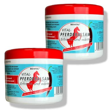 Balsamo per cavalli originale, per unguento per cavalli, rinfrescato e riscaldato, con estratto di peperoncino, 1000 g (confezione da 2)