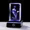 Crystal 3D Tulip with Butterfly Figurine Gifts for Women Wife Engraved Flowers Keepsake with LED Base for Birthday Mother's Day, Glass Floral Ornaments for Her Girlfriend Christmas