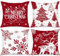 Lanpn 4 Stück Weiß und Rot Kissenbezug Weihnachten Kissenhülle 40x40 cm, Winterliche Schneeflocken Dekorative Weihnachtskissen für Weihnachtsdeko Christmas Bettwäsche Sofa Decorations (Rot)
