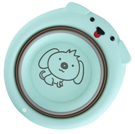 VICASKY Lavabo Plegable Para Ñiño Diseño De Dibujos Animados, Plástico Duradero, Tamaño Compacto, Portátil Para Viajes y Uso Infantil, Base Reforzada Anticaída, Adecuado Para Niños Pequeños