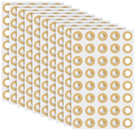 GSHLLO 1200 Pcs Brown Round Paper Hole Reinforcements, 1.3cm, 40 Pcs per Sheet, 30 Sheets, Hole Repair Stickers for School, Home, Office Documents
