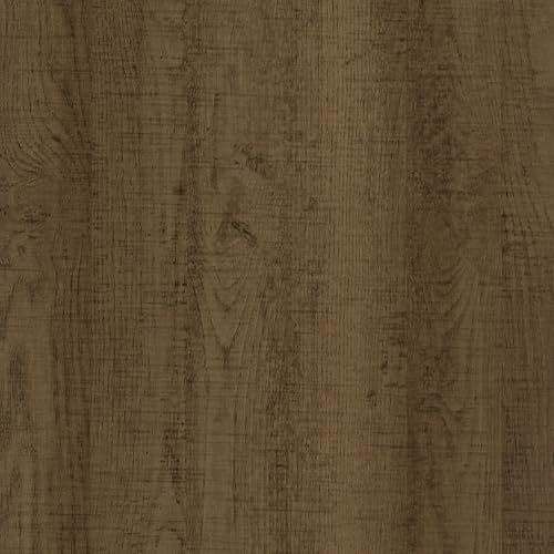 Abyssaly Wood Effect Vinyl Wrap Self Adhesive Wallpaper for Furniture, Dark Brown Wood Sticky Back Plastic Roll, Oak Wallpaper for Desk, Kitchen Worktop, Windowsill 40cm X 300cm