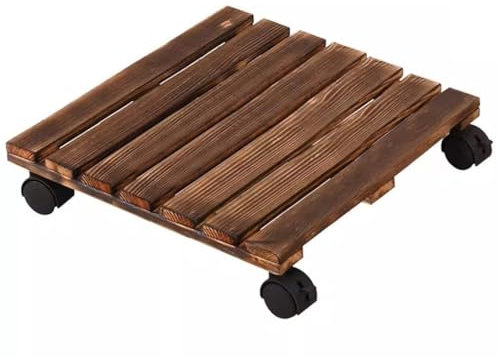 DONGGANSHI Blumenwagen, Garten, rollender Pflanzenwagen, Pflanzentablett mit Rädern, Pflanzenstartertabletts, Pflanzenwagen, Pflanzkübel, für drinnen und draußen, 40 x 40 cm