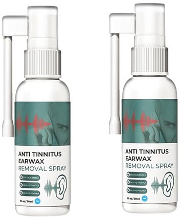 Tinnitus Spray para Oído,Spray de Cuidado de Limpieza de Cerumen,Alivio del Tinnitus de Oído,Solución para El Cuidado de Los Oídos,30ml 2PC