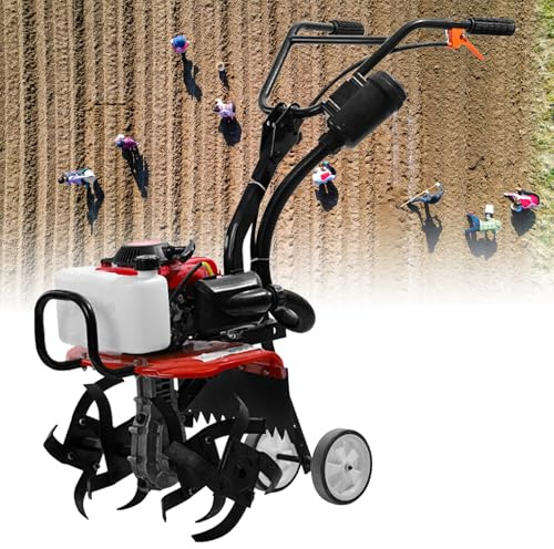 Garden - Rotavator a benzina, coltivatore portatile a gas a 4 tempi con serbatoio da 1,2 l per la coltivazione di prati e terreni da giardino