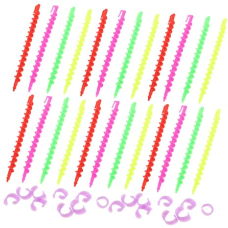 LIFKOME 52pcs Spiral Hair Perm Rods for Natural Hair Plastic Cold Wave Curlers with Large Small Flexible Damage Rollers for DIY and Professional Styling