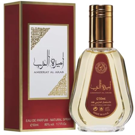 Perfume Ameerat Al Arab Eau de Parfum 50ml, Perfume Árabe para Mujer de Larga Duración, Fragancia árabe floral oriental con notas de jazmín rosa oud y almizcle Ideal para llevar (Ameerat Al Arab 50ml)
