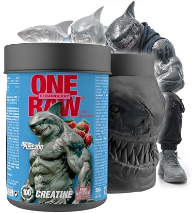 Zoomad Labs ONE RAW Creatina Monohidrato 300g 100 Servicios Micronizada 200 Mesh | Creatina en Polvo Ultrapura | Apta Veganos Sin Gluten | Bote 3D Coleccionable - Strawberry
