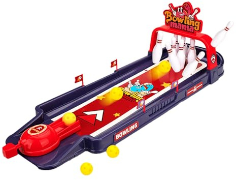 Bowling Minispel - ABS 54x18x19cm | Bowlingspel för barn med bord, stift och bollkastning med rolig underhållning, fri på skrivbordet | Män Kvinnor Barn Tonåringar