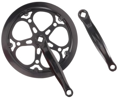 DEARMAMY Juego de Bielas de Bicicleta Sola Velocidad 170 Mm Hierro Plato de 52 Dientes para Ciclismo, Repuesto Compatible Bicicletas Plegables, de Ruta y Piñón Fijo