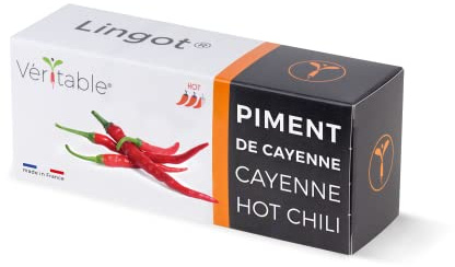 Véritable Lingot® Chile Picante de cayena Bio - Compatible con Huerto di Interior Exky® - Recarga Lista para Usar - Sustrato con Semillas integradas