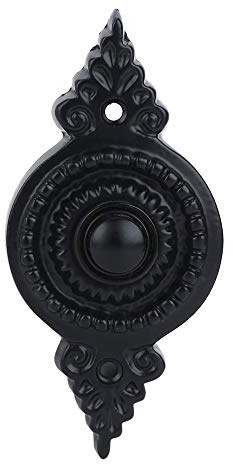 A29 Push Button Doorbell, Cast Iron, Black Powder Coat Finish