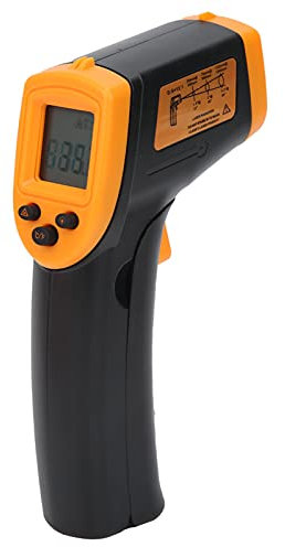 ViaGasaFamido Berührungsloses Objekt-Infrarot-Thermometer Hw600 Integriertes Digitales LCD-Temperatur-Lasermessthermometer zur Messung der Objektoberfläch für professionelle Temperaturmessung (Gelb)