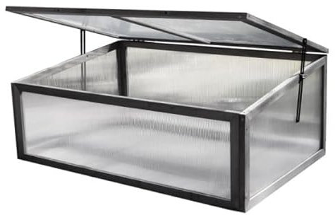 tradefirst Wooden Cold Frame Greenhouse With Transparent Polycarbonate Sheets Outdoor Gardening Cold Frames For Flower Seed Propagation Great For Any Size Garden Or Patio Area