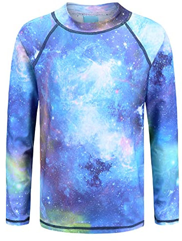 Moon Tree Schwimmshirt Jungen Langarm Rashguard Kinder Schnelltrocknendes Badeshirt für Jungen Badeanzug 170/15-16 Jahre