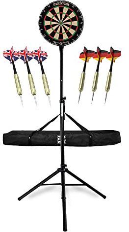 Stagecaptain DBS-1715 Bullseye Pro Dartscheibe + Ständer und Tasche Set