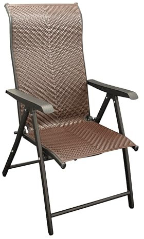 DEGAMO Klappsessel Gartensessel Antibes Hochlehner, Metall und Polyrattan braun, 7-Fach verstellbar, faltbar, Outdoor