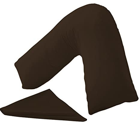 Buzzbuy Housse de coussin en forme de V, 100 % polycoton pour soutien du dos et du cou orthopédique pour grossesse/allaitement uniquement (chocolat)