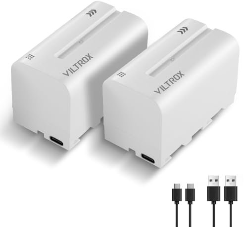 VILTROX 2-Pack Akku NP-F750 Ersatzakku 2 Stück Battery für Sony NP-F950 F960 F970 F770 F750 F570 F550 Kompatibel Godox VILTROX Neewer Camcorder/Monitor/Camera