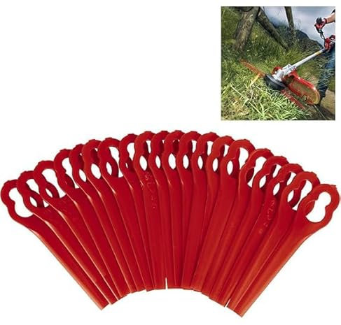 Dolaso Plastic Grass Trimmer Blades, 120Pcs Plastic Lawn Mower Blades Replacement Lawn Mower Cutting Blades, 83 mm Plastic Replacement Blades for Einhell Grass Strimmer-Red