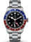 Pagani Design 1706 GMT Herren-Automatikuhren, Edelstahl, 100 m wasserdicht, doppelte Zeit, modisch, lässig, selbstaufziehende Armbanduhr, Rot und Blau, Armband