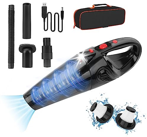 Tgeserwe Handheld Vacuum Cleaner, 8000pa Powerful Suction Car Vacuum Cleaner, Rechargeable Hand Held Hoovers Cordless for Home Car Pet Hair Office