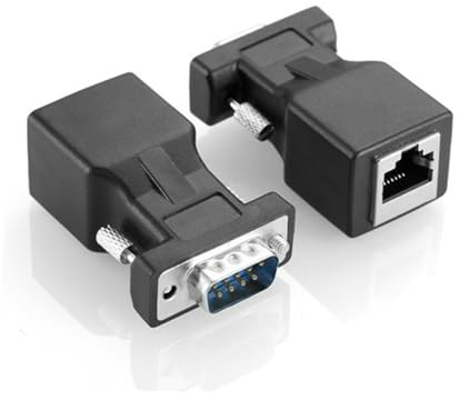 Artibetter 2pcs Vga Extender Head Adapter Converter Cable Network Extension Amplifier for Computer Use Connector Black