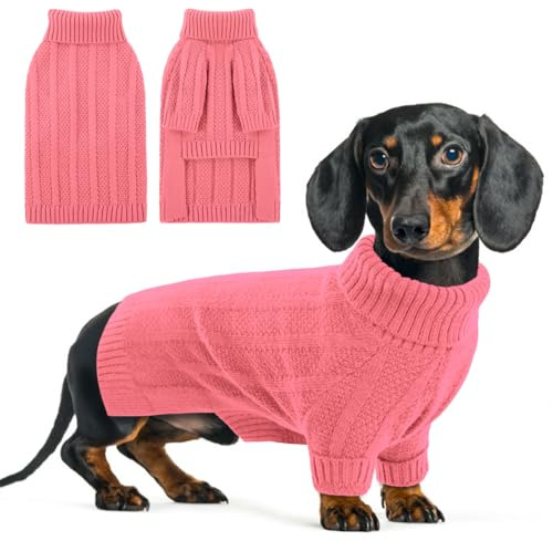 Queenmore Dog Jumper XS, Cozy & Stretchy Cat Jumper for Puppy, Chihuahua, Teacup, Cats, Kitten (Pink, XS)