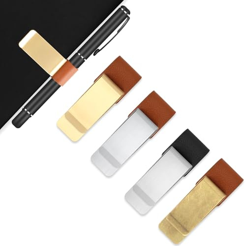 Lot De 4 Porte-Stylo En Cuir Clip,4PCS Porte-Crayons Pour Carnet Rétro,PU-Leather Pen Holder,Pen Loop Holder for Diary Pour Carnet De Voyage,Journaux Et Agendas En Cuir,Raboteuse,Calendrier,Notes