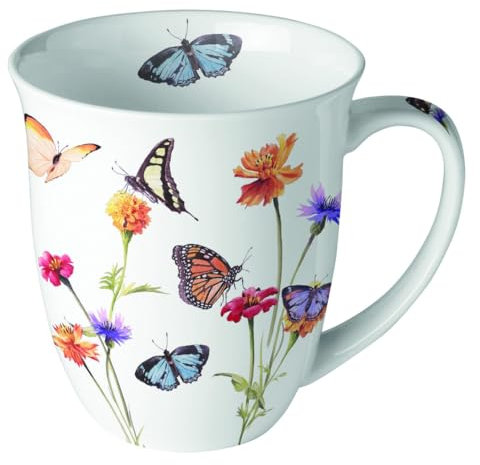 Ambiente Tasse en Porcelaine Fine jardin des papillons