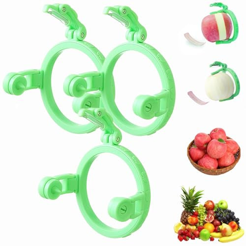 2025 Upgrade Handheld Apple Peeler - Quick Peeling, Foldable Rotation Fruit Spiralizer Peeler Machine, Kitchen Fruit Peeling Tool - Not Hurt Your Hands, for Kiwis, Peaches, Apple, Melon (3pcs)