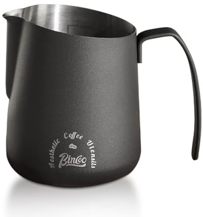 Milk Frothing Pitcher 500ML - Espresso Steaming Pitcher with Large Handle and V-Spout,Stainless Steel Milk Frothing Cup for Cappuccino, Latte Art,Coffee Machine Accessories