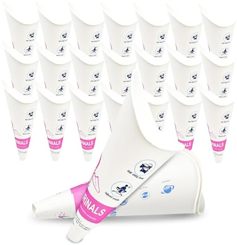 Riloventa 24 Pezzi Imbuto per Pipi Donna, Coni Pipi Donna, Orinatoio Portatile Donna, Urinatoio Femminile Portatile, Dispositivo per Minzione, Portatile Pipì per Donne in Viaggio e Campeggio