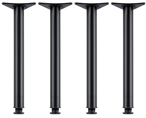 4 Pcs Adjustable Table Legs 71-73cm Metal Furniture Legs DIY Office Table Leg for Tabletop DIY Desk Home Office (Black)