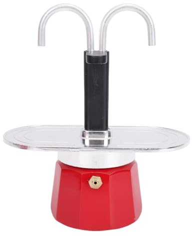 TOPINCN 2 Tasses Cafetières, Pot de Mokas Rouge, Brasseur D'espressos de Cuisinière, Aluminium en Alliage de Bricolage à Expressos, Percolateur de café de 100 Ml avec Tube Double pour