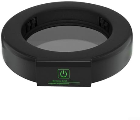 Microscopio LED per luce ad anello con sorgente di illuminazione ausiliaria con controllo touch, design ultra sottile da 18 mm e specchio in vetro anti-appannamento per una visione chiara e resistente