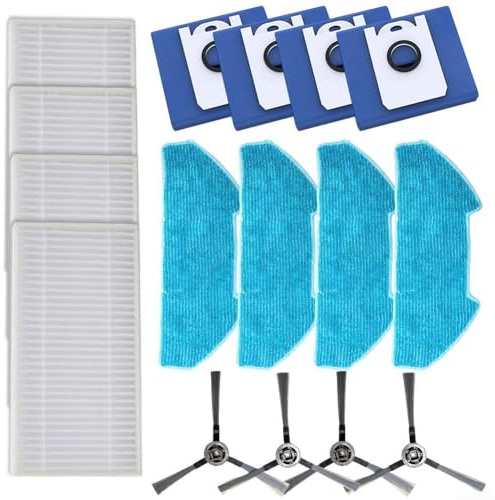 Kit de repuesto para aspiradora bObsweep para Ultra Vision con filtro de trapeador bolsa de polvo y cepillos laterales para mejorar la higiene del suelo (B)