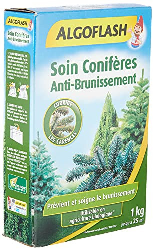 ALGOFLASH Anti-Brunissement des Conifères, Jusqu'à 25m², Dosette incluse, 1 xkg, BRU1