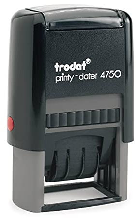Stempel Trodat Printy Lagerstempel, Datumsstempel 4750L EINGEGANGEN BEZAHLT GEBUCHT zweifarbig blau rot (GEBUCHT)