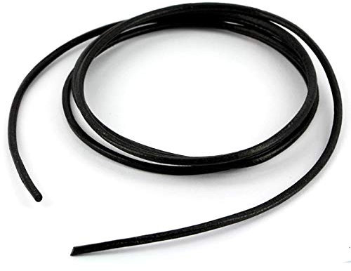 Heartbreaker Lederband schwarz I 2 mm x 1 m I Hochwertiges Band aus Echtleder I Edle Lederkette für Damen & Herren I Lederschnur ideal als Halskette, Armband & Fußkette I HB LD 1