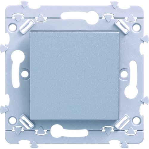 va et vient ou bouton poussoir - hager essensya - titane - hager we022t