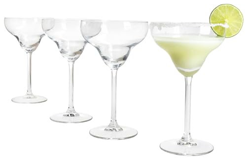 MamboCat Lot de 4 verres à Margarita - 150 ml - Hauteur : 18 cm - Pour 4 personnes - Verre à cocktail transparent pour boissons glacées, Daiquiri & Co. - Verres transparents pour la maison, les fêtes,