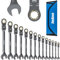 ENEACRO Gelenk-Ratschenschlüssel Set, 14Tlg, 6-19mm, Flex-Kopf Anti-Rutsch Ringmaulschlüssel, Gabelschlüssel-Ringmaul-Schlüssel-Set，72-Zähne, Cr-V, Vernickelt, mit Rolltasche